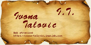 Ivona Talović vizit kartica